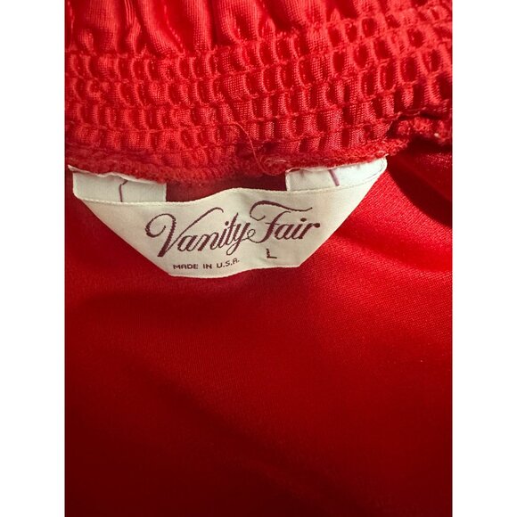 Vintage Vanity Fair Red Velour Nightgown House Coat Long Zip Pockets Large - Picture 8 of 10